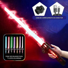 Sabre de Luz Retrátil - Flash Luminoso - Star Wars